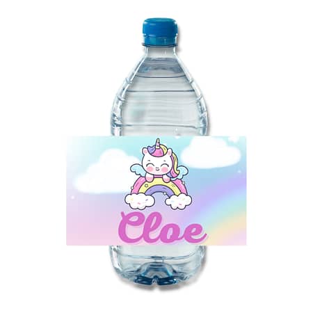 etichette bottigliette acqua unicorno
