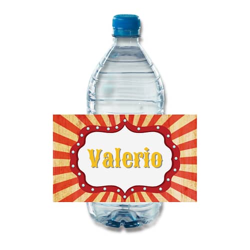 etichette bottigliette acqua circo
